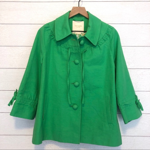 kate spade Jackets & Blazers - Kate Spade Green Silk Lined Blazer Jacket